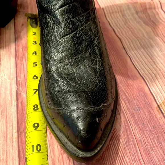 Black western Boots with Glossy Finish and Pointed Toe