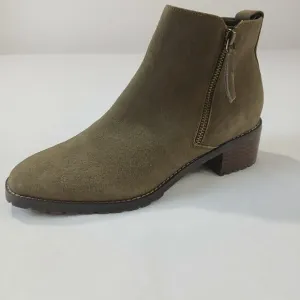Blondo Boots 9.5 M Samara Waterproof Suede Leather Olive Pull On Double Zip