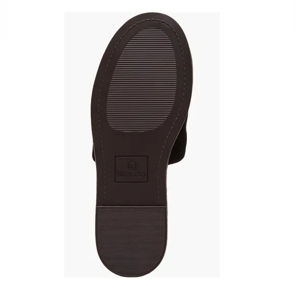 Blondo Elery Slide Sandals Black Suede with Braided Jute Trim Women’s Size 8