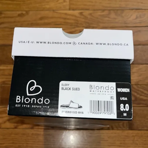 Blondo Elery Slide Sandals Black Suede with Braided Jute Trim Women’s Size 8