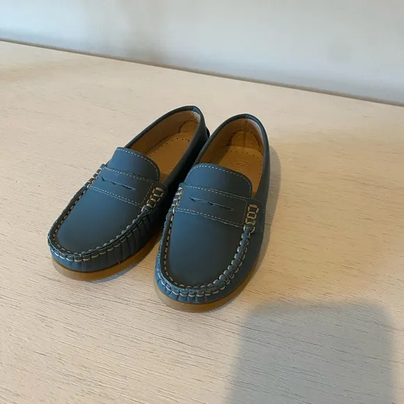 Blue Leather Loafers