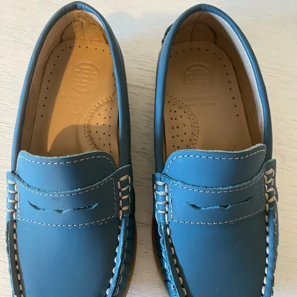 Blue Leather Loafers