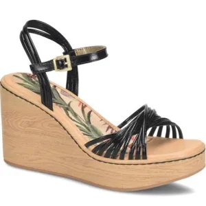 BOC by Born Catalina Wedge Sandals Strappy Platforms Black Size 10 NEW