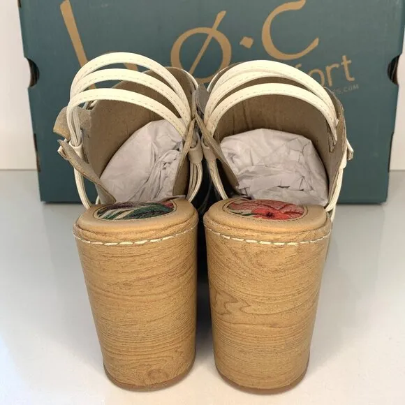 BOC by Born Catalina Wedge Sandals Strappy Platforms Cream Size 10 NEW