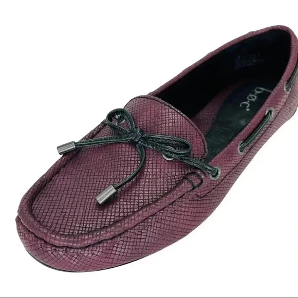 b.o.c. Carolann Wne Textured Faux Leather Moc Toe Womens Loafers Size 6M