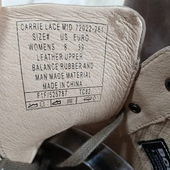 BOGS Carrie Lace Mid Waterproof Leather Lace-Up Brown Ankle Boots #1510