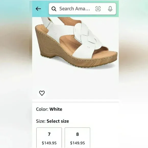 Born 11 White Leather Wedge Comfortable Adjustable New