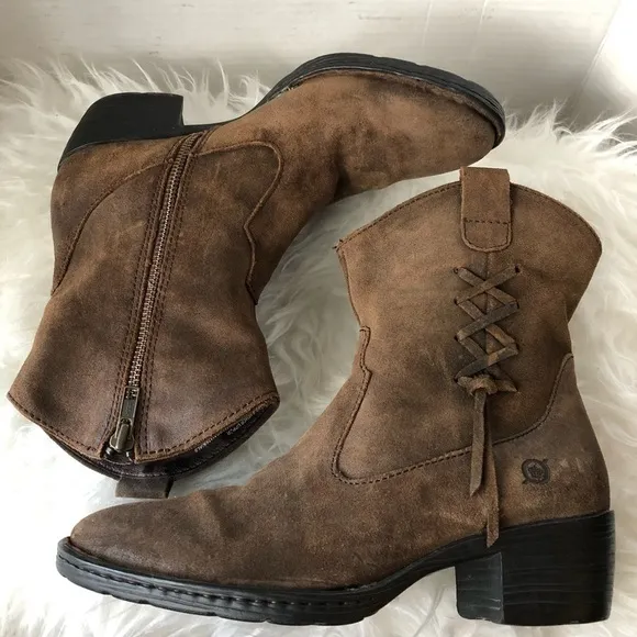 Born &quot;Karin&quot; Distressed Boot Tabacco Brown Size 7