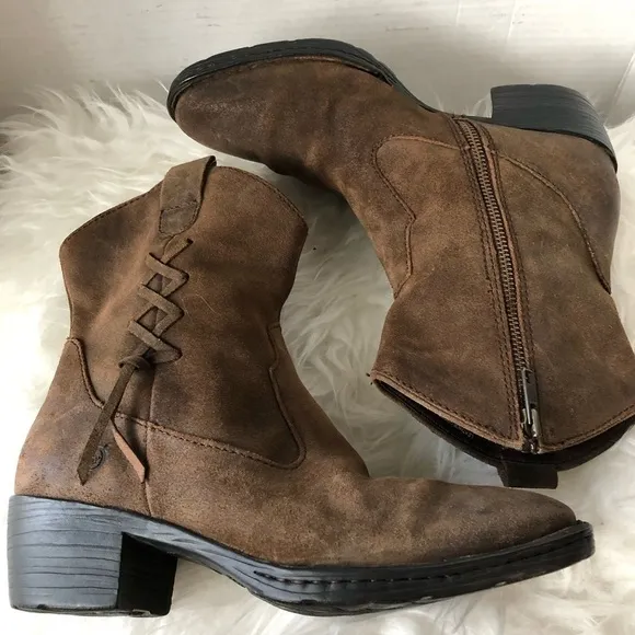 Born &quot;Karin&quot; Distressed Boot Tabacco Brown Size 7