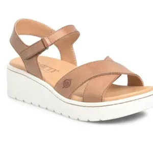Born Katrina Leather Stretch Platform Wedge Sandals