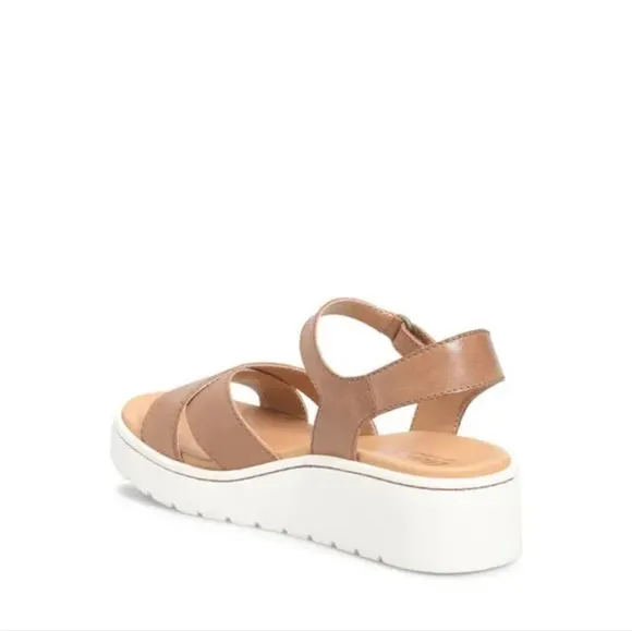 Born Katrina Leather Stretch Platform Wedge Sandals