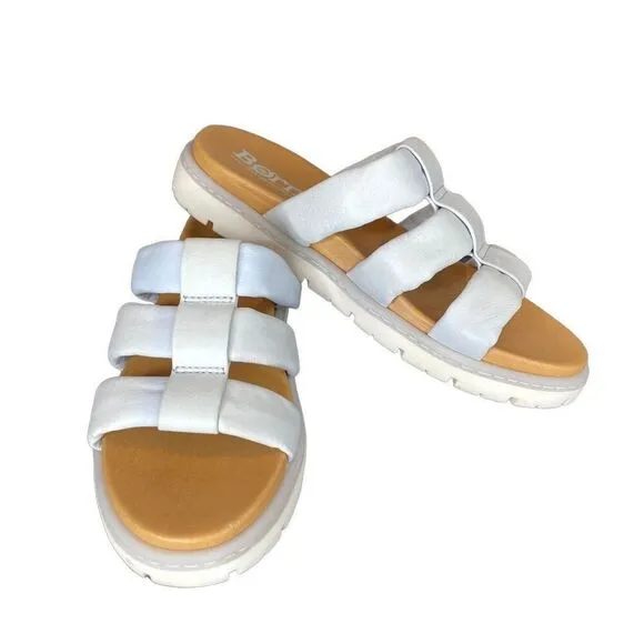 Born Light Blue Daisy Leather Sandals Size 9M