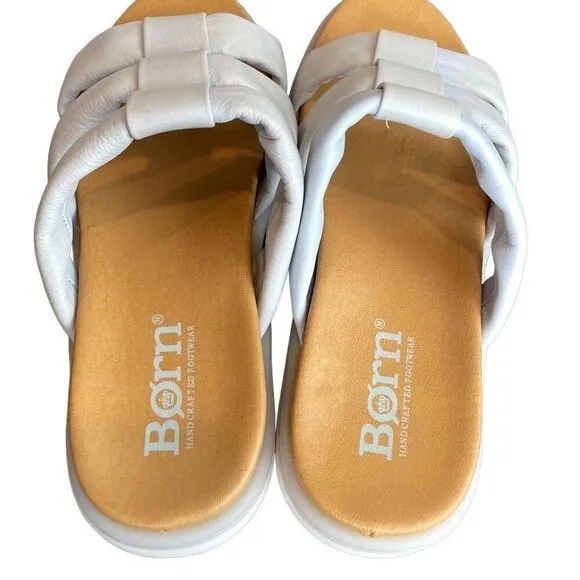 Born Light Blue Daisy Leather Sandals Size 9M
