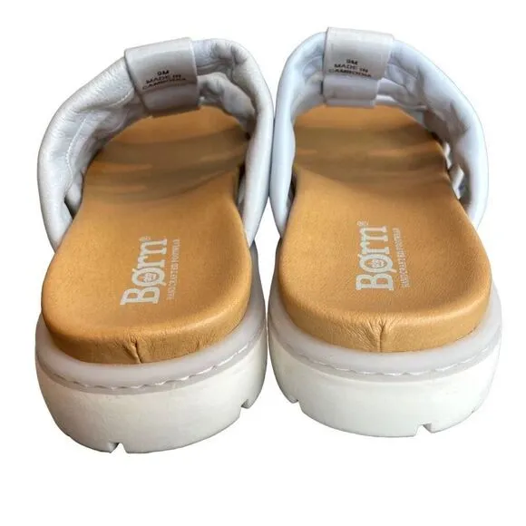 Born Light Blue Daisy Leather Sandals Size 9M