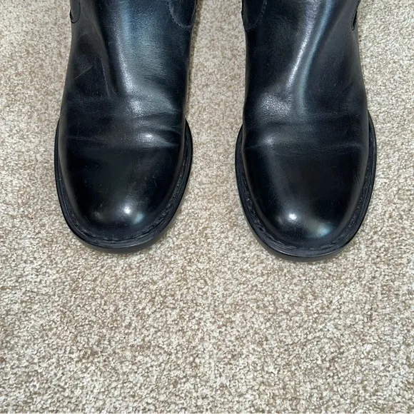 Born Lottie Black Leather Tall Riding Boots‎ Size 6.5