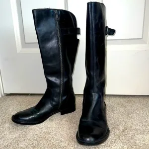 Born Lottie Black Leather Tall Riding Boots‎ Size 6.5