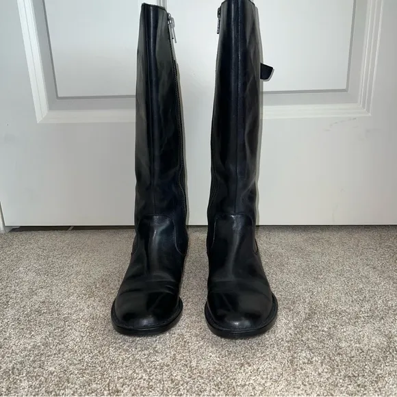 Born Lottie Black Leather Tall Riding Boots‎ Size 6.5