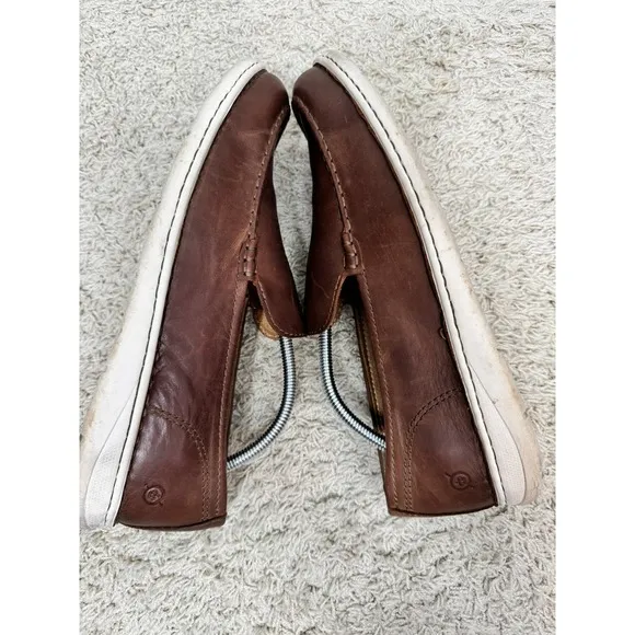 Born Men's Thaton Brown Leather Slip On Loafers Shoes Size 10.5M Casual Comfort