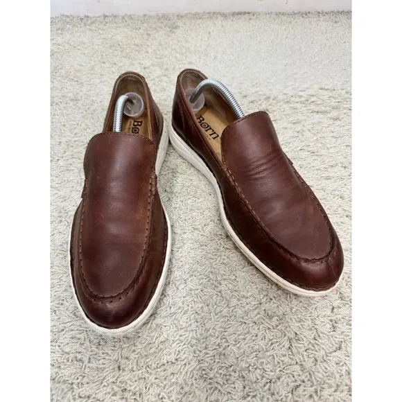 Born Men's Thaton Brown Leather Slip On Loafers Shoes Size 10.5M Casual Comfort