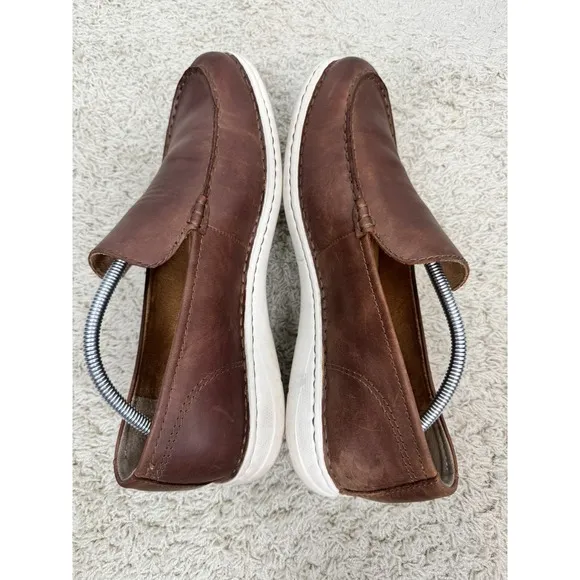Born Men's Thaton Brown Leather Slip On Loafers Shoes Size 10.5M Casual Comfort