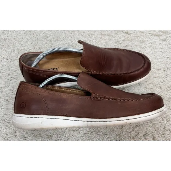 Born Men's Thaton Brown Leather Slip On Loafers Shoes Size 10.5M Casual Comfort