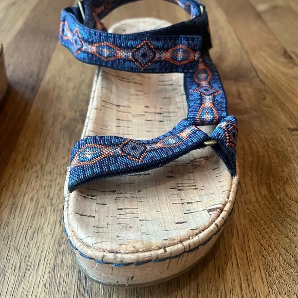 Born Sirena Cork Wedge Sandal Women’s Sz 7 Boho Active Travel Comfort Light