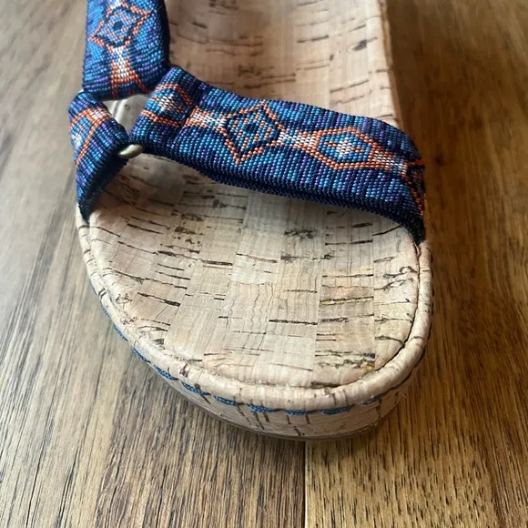 Born Sirena Cork Wedge Sandal Women’s Sz 7 Boho Active Travel Comfort Light