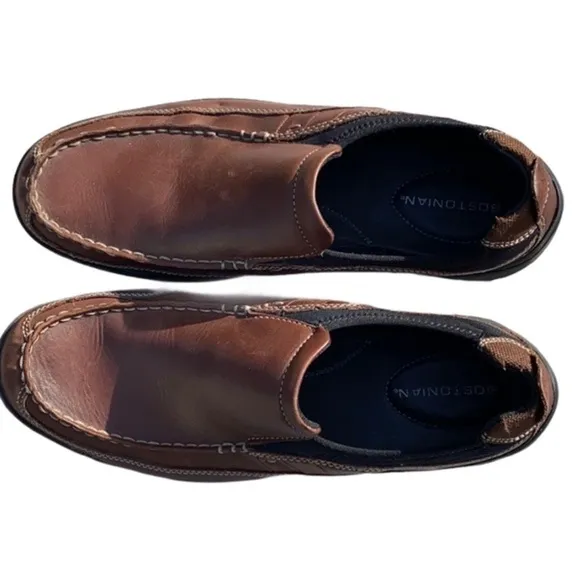 Bostonian brown slip on loafers leather,size 9