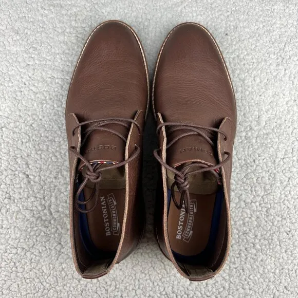 Bostonian Dezmin Mid Boots Mens 8 Shoes Brown Leather Chukka Oxford Commonwealth