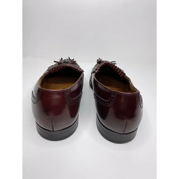 Bostonian Loafers Size 9 D/B Men's KILTIE Burgundy Leather Tassel Wingtip Slipon