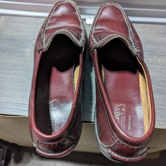 Bostonian Mens Shoes Loafers Size 11D Leather Burgundy Slipon Casual Dress Penny