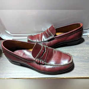 Bostonian Mens Shoes Loafers Size 11D Leather Burgundy Slipon Casual Dress Penny