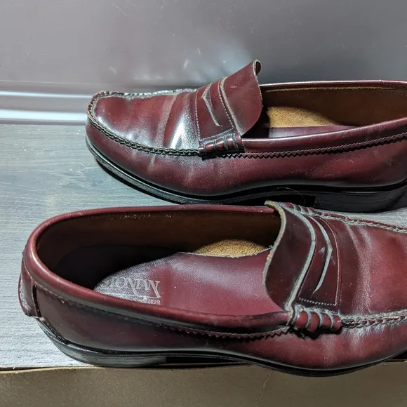 Bostonian Mens Shoes Loafers Size 11D Leather Burgundy Slipon Casual Dress Penny