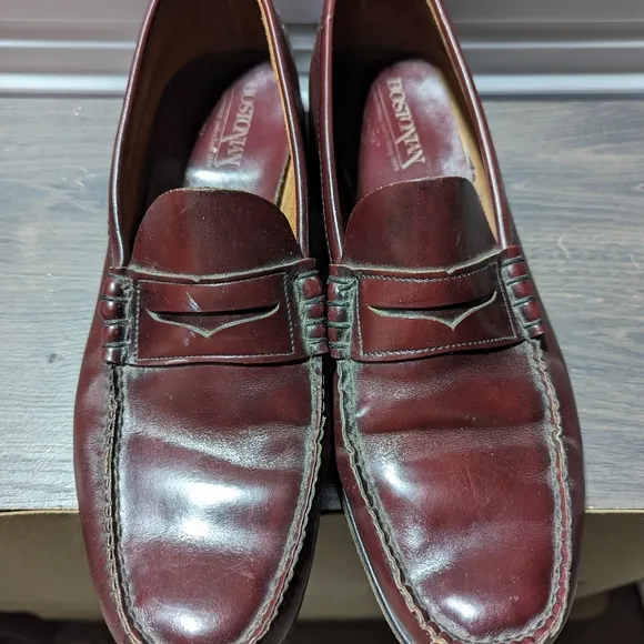 Bostonian Mens Shoes Loafers Size 11D Leather Burgundy Slipon Casual Dress Penny