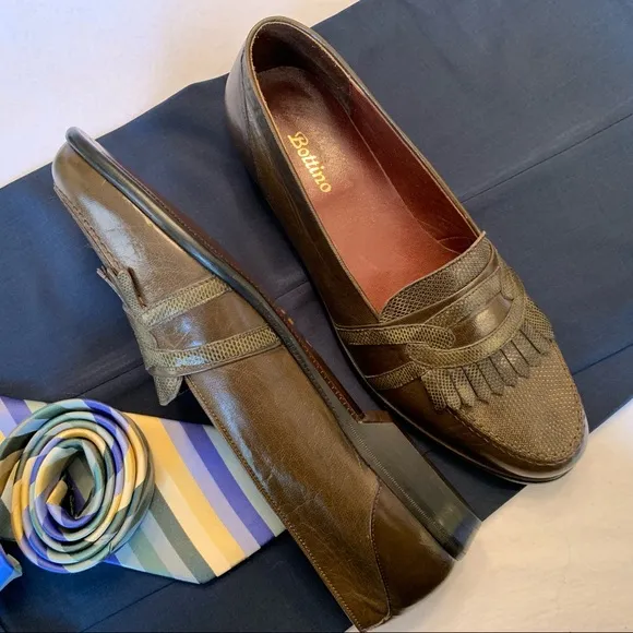 Bottino muted olive leather loafers made in Ital…