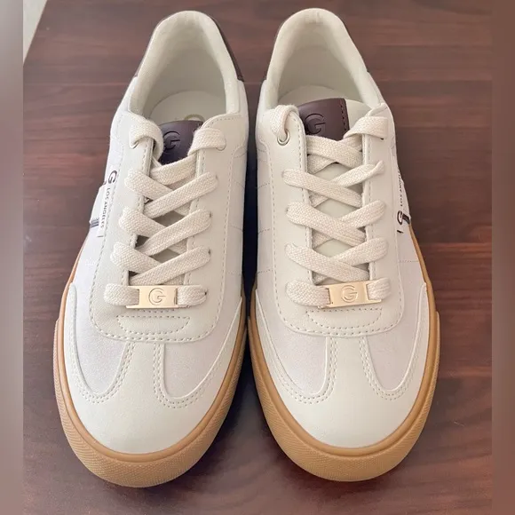 Brand New GBG Lace-Up Sneakers In Light Tan &amp; Brown Size 8.5