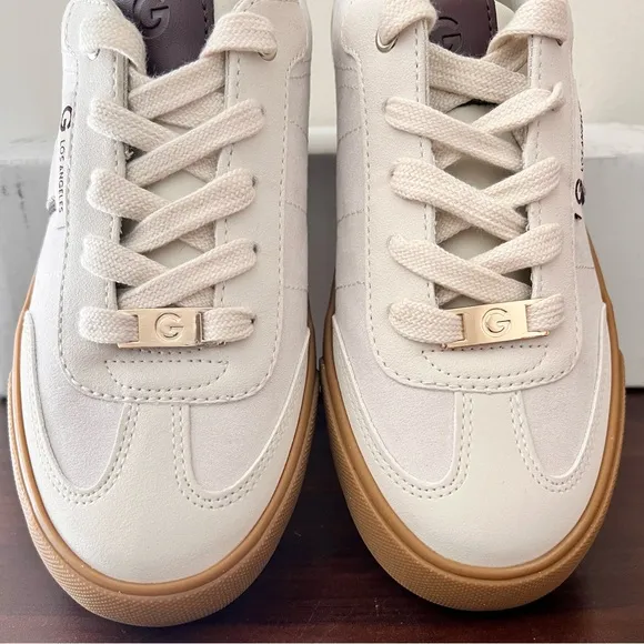 Brand New GBG Lace-Up Sneakers In Light Tan &amp; Brown Size 8.5