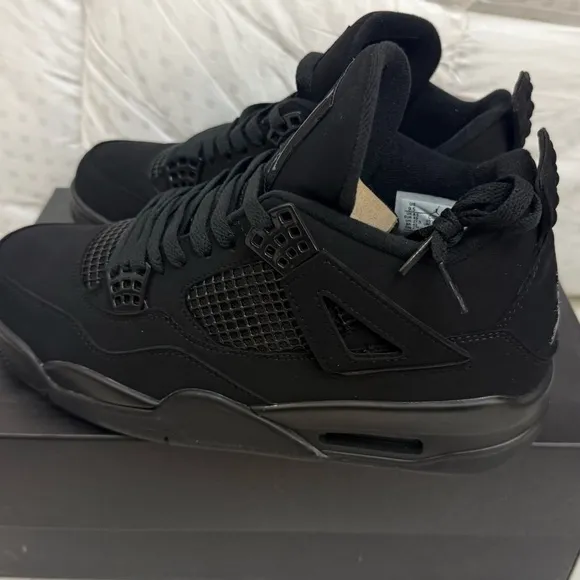 Brand new  Never worn Black Sneakers with Mesh and Leather‎ Overlays