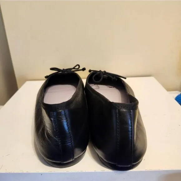 Brand New Zara Black Vegan Square Toe Leather Ballet Flats sz.7.5 US/38 EU