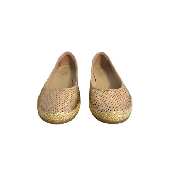 Brand New Clarks Danelly Adira Rose Gold Leather Espadrilles Slip On Size 10