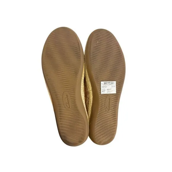 Brand New Clarks Danelly Adira Rose Gold Leather Espadrilles Slip On Size 10