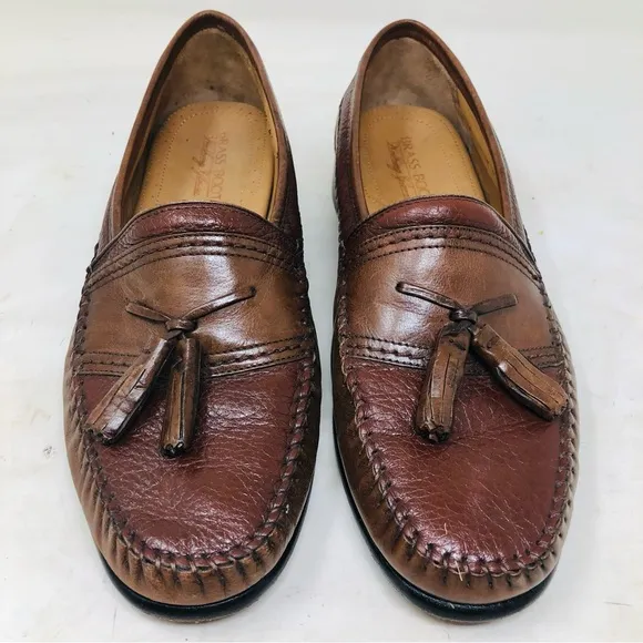 Brass Boot Tasseled Leather Loafers