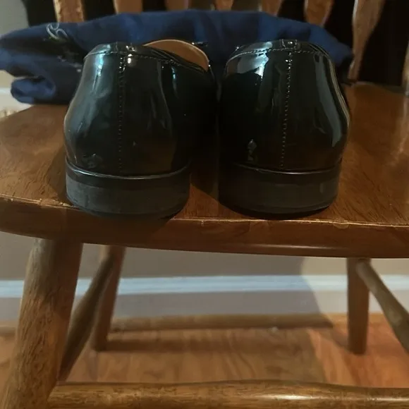 Brooks Brothers Navy Patent Leather Kiltie Loafers, size 9