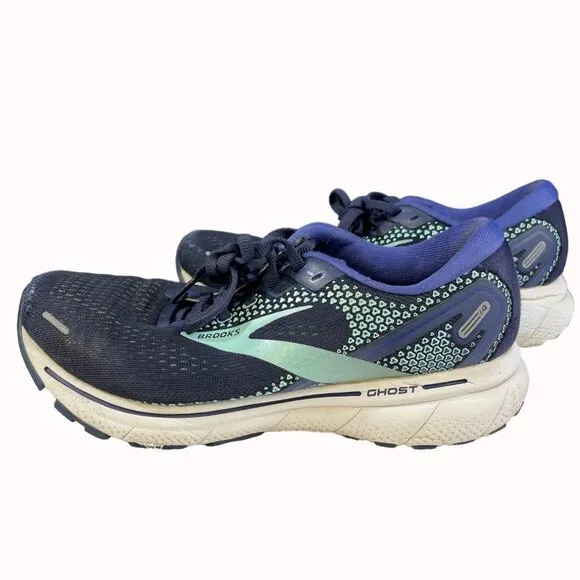 Brooks Ghost 14 Womens Navy Blue Running Sneakers Size 8 SKU 6375