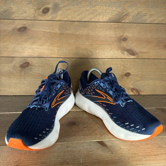 brooks glycerin 20 mens size 9 shoes blue athletic running sneakers