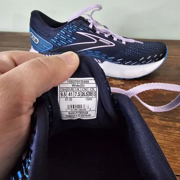 Brooks Glycerin GTS 20 Peacoat/ Ocean/ Pastel Lilac Womens 9.5 Wide