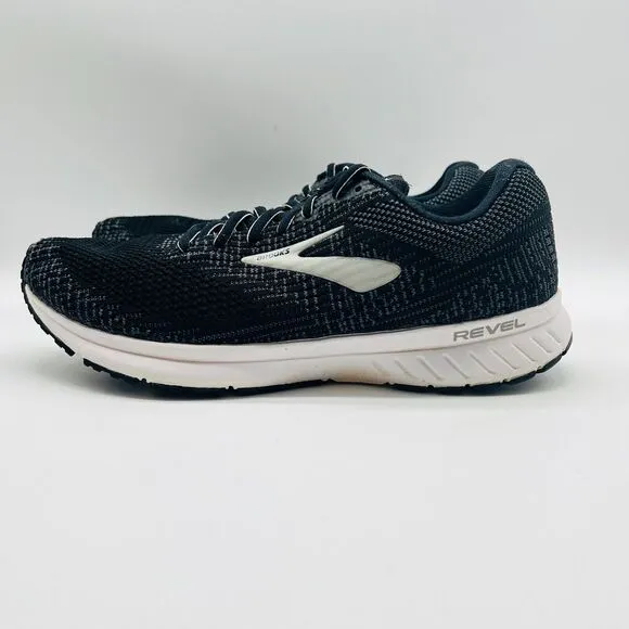 Brooks Revel 3 Mens 11 Black White Running Shoes Sneakers Athletic Gym Trainers