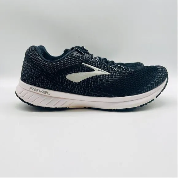 Brooks Revel 3 Mens 11 Black White Running Shoes Sneakers Athletic Gym Trainers