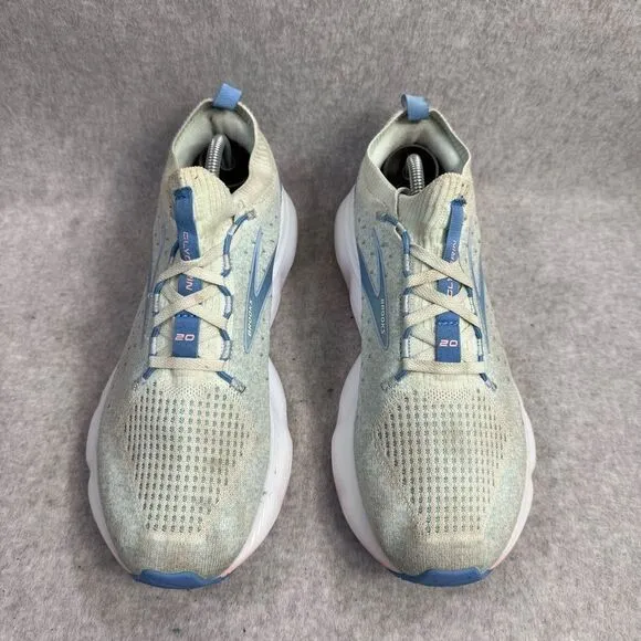Brooks Shoes Womens 10 Glycerin 20 Stealthfit Blue Running Sneakers 1203721B409
