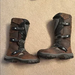 Brown and Black Forma Motorcycle Boots with Adjustable Straps